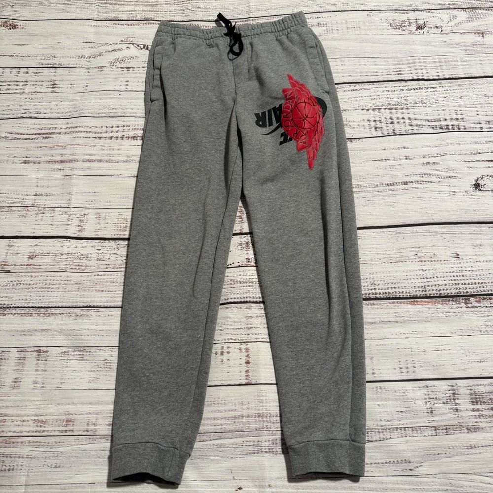 Nike Air Jordan Jumpman Gray Bred Wings Classic Sweatpants Men's Size‎ Small